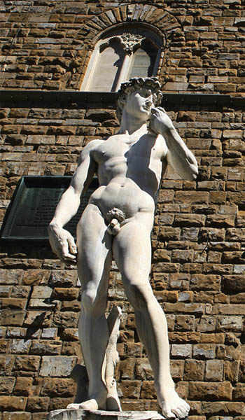 photo: statue of Michelangelo’s David, Florence