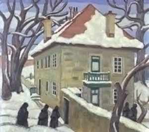 Gardener’s Cottage, by Ethel Seath Gardener’s Cottage, painting by Ethel Seath