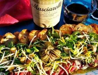 Beef Carpaccio with Bagel Chips