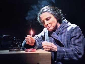 Tovah nails Golda <br>on or off her balcony