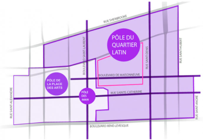 Carte du Quartier des Spectacles