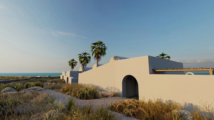 Arched residencies on Santorini island
