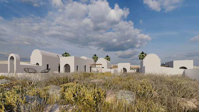 Arched residencies on Santorini island