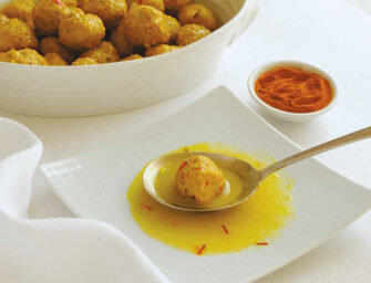 Love and Spices: Chicken meatballs with saffron lemon sauce