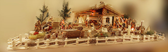 Christmas nativity mantlepiece
