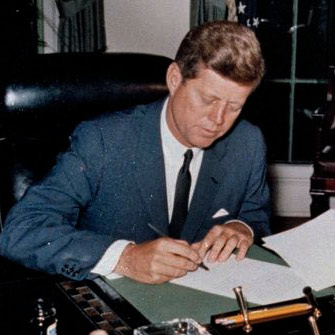 Kennedy signing Cuba quarantine proclamation