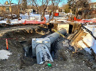 sewer work at Meadowbrook 