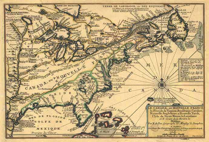 map of Nouvelle-France - WestmountMag.ca