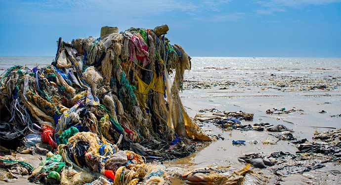 polluted beach
