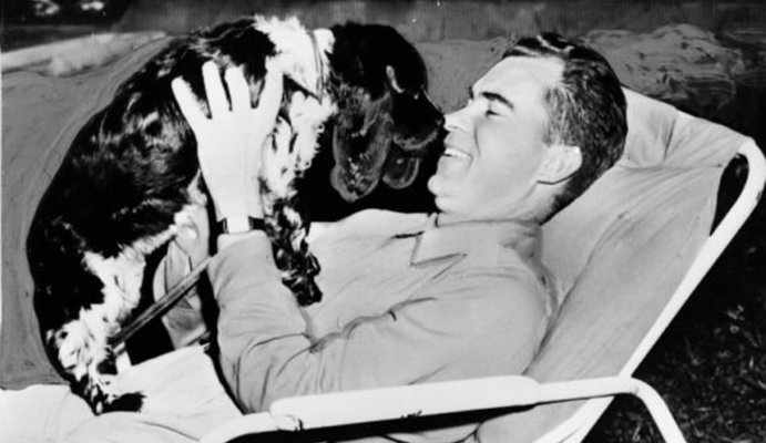 Richard Nixon and dog